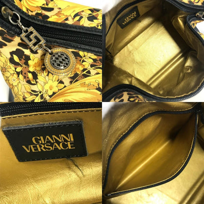 Versace Handbag Leopard Vanity Bag Leather Yellow — view 8