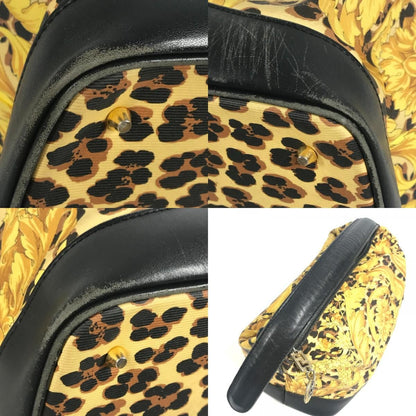 Versace Handbag Leopard Vanity Bag Leather Yellow — view 7