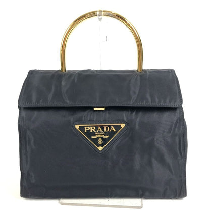 Prada Handbag Triangle Logo Nylon Navy