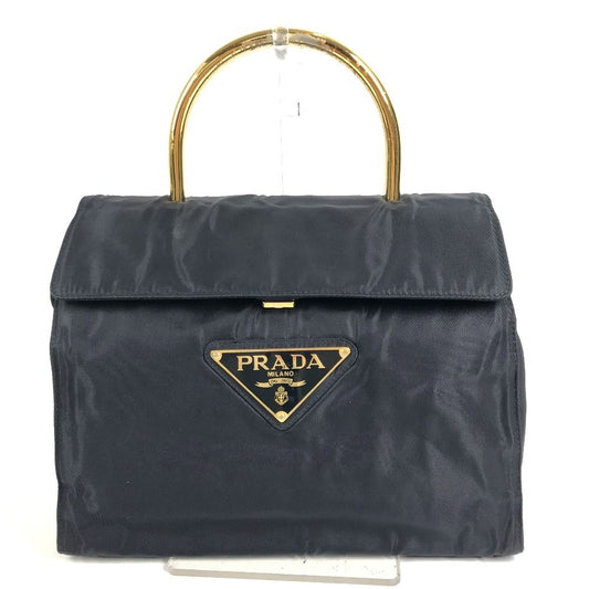 Prada Handbag Triangle Logo Nylon Navy