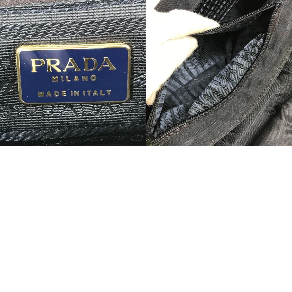 Prada Handbag Triangle Logo Nylon Navy — view 9