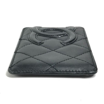 Chanel Card Case CC Logo Leather Black — view 4