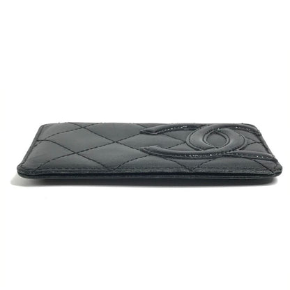 Chanel Card Case CC Logo Leather Black — view 6
