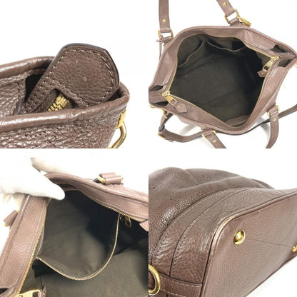 Louis Vuitton Handbag Stella PM Monogram Mahina Leather Brown — view 8