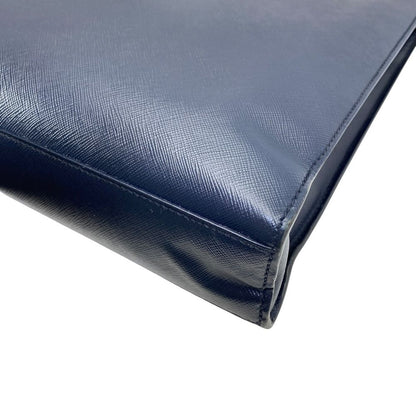 Prada Business Tote Triangle Logo Saffiano Leather Navy Capacity Easy to Use — view 3