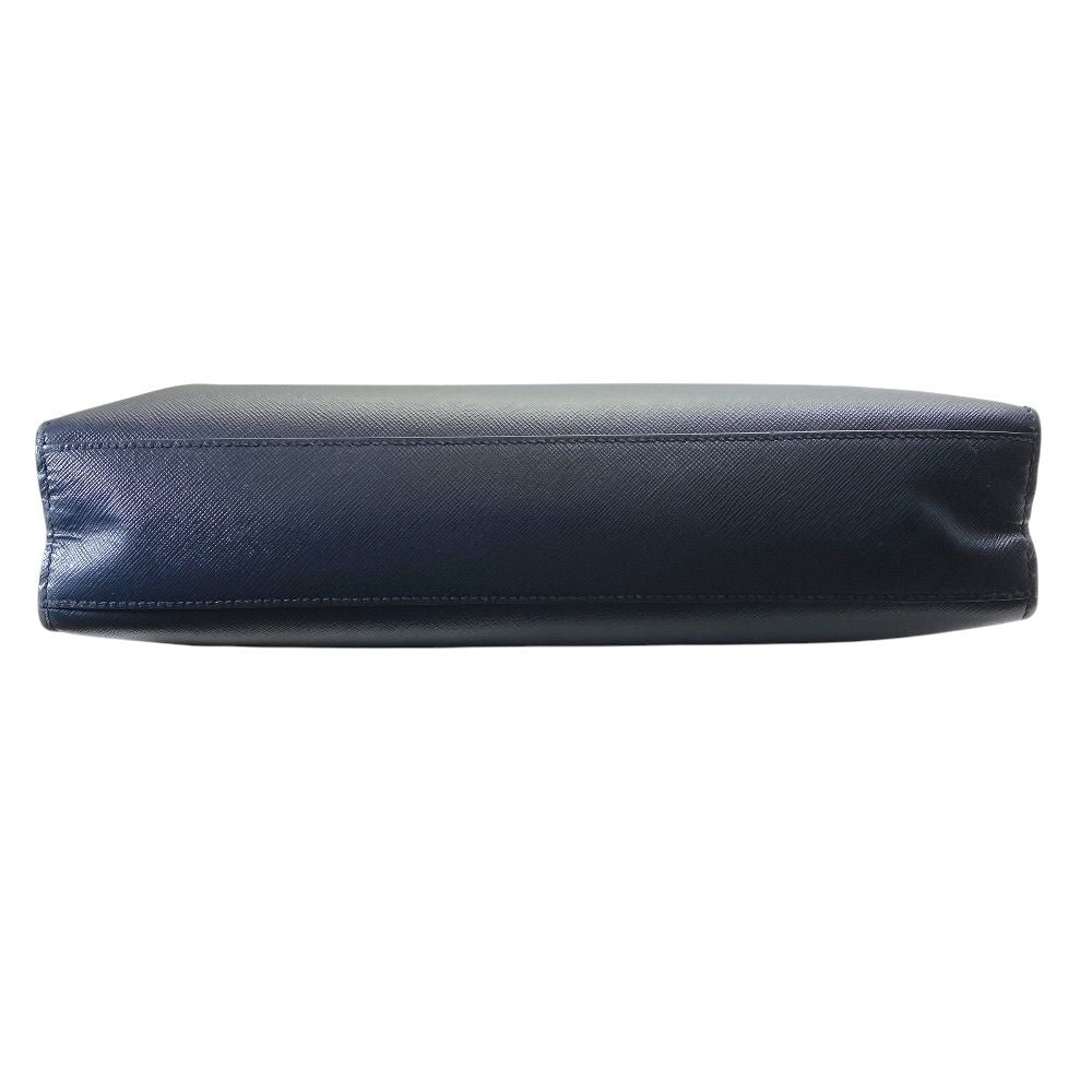Prada Business Tote Triangle Logo Saffiano Leather Navy Capacity Easy to Use — view 5