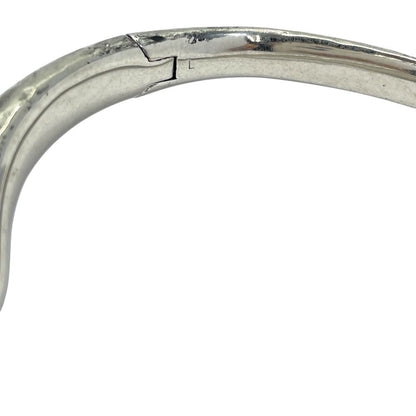 Saint Laurent Silver Bangle Bracelet Logo Simple Daily Use — view 8