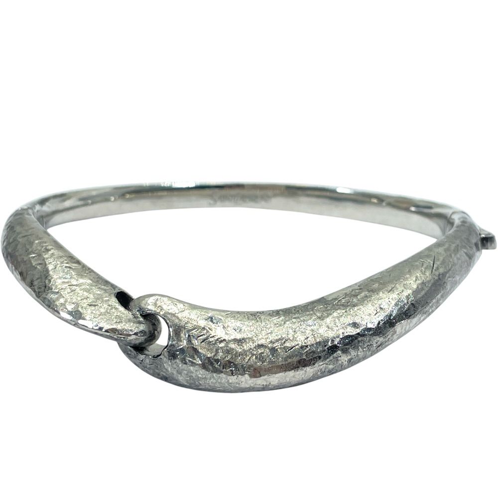 Saint Laurent Silver Bangle Bracelet Logo Simple Daily Use