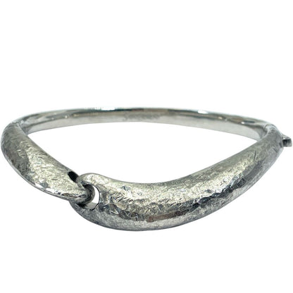 Saint Laurent Silver Bangle Bracelet Logo Simple Daily Use
