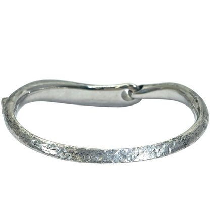 Saint Laurent Silver Bangle Bracelet Logo Simple Daily Use — view 3
