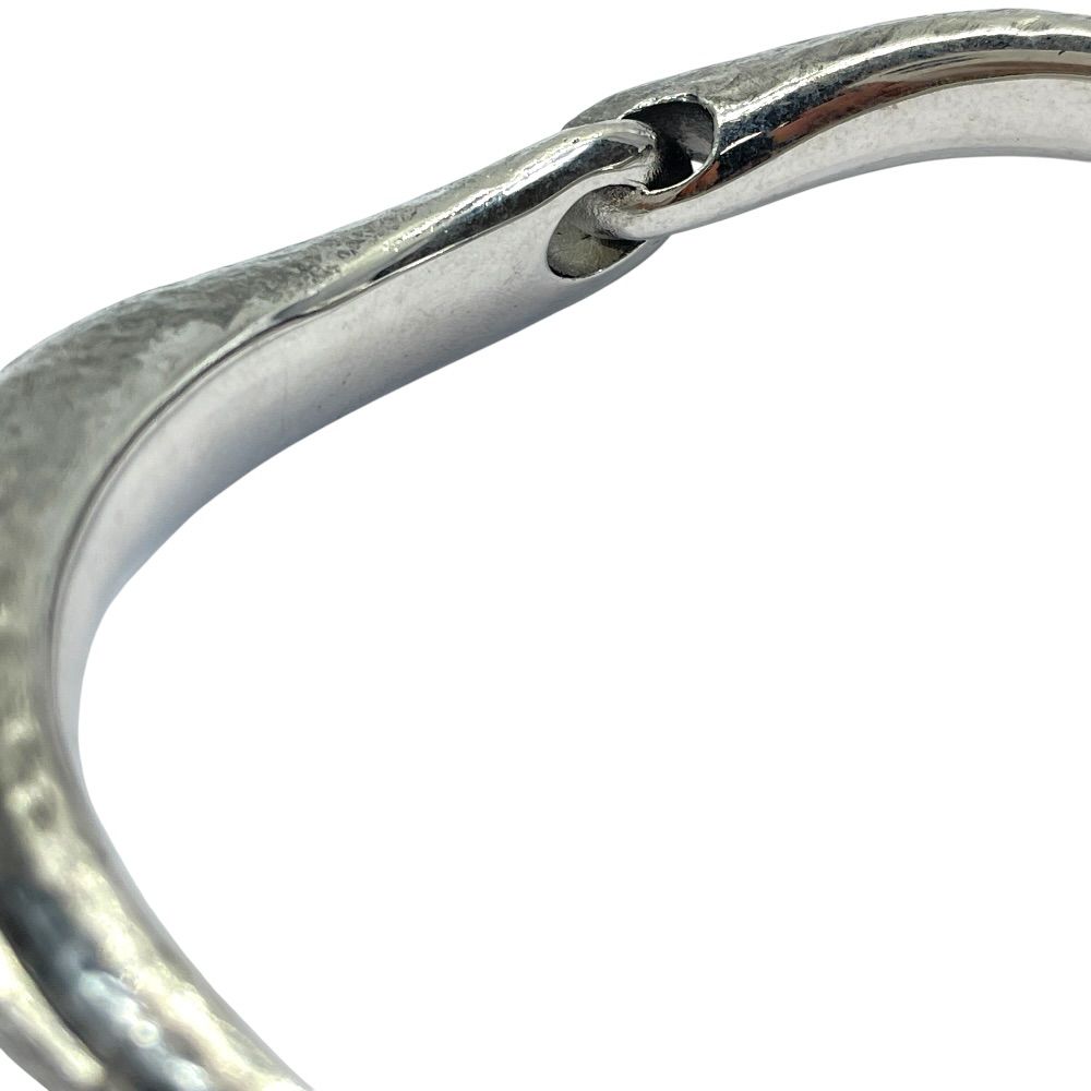 Saint Laurent Silver Bangle Bracelet Logo Simple Daily Use — view 5