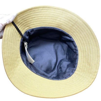 Fendi Bucket Hat Dahlia Rose Embroidery Cotton Beige Sun Protection Daily — view 6