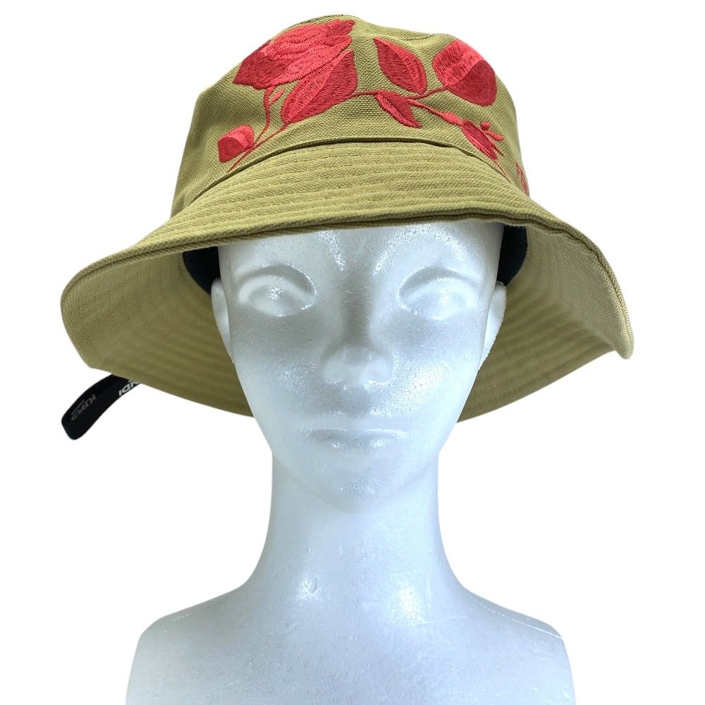 Fendi Bucket Hat Dahlia Rose Embroidery Cotton Beige Sun Protection Daily — view 8