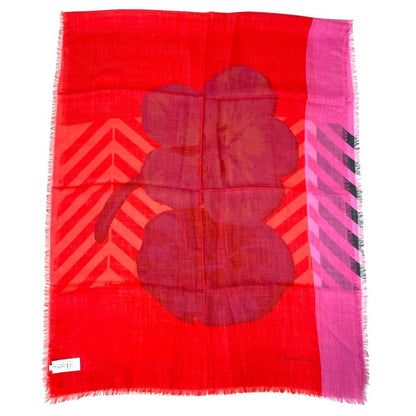 Dior Scarf Shawl Large Flower Red Cashmere Coordination Arrangement Neck Cover — view 9