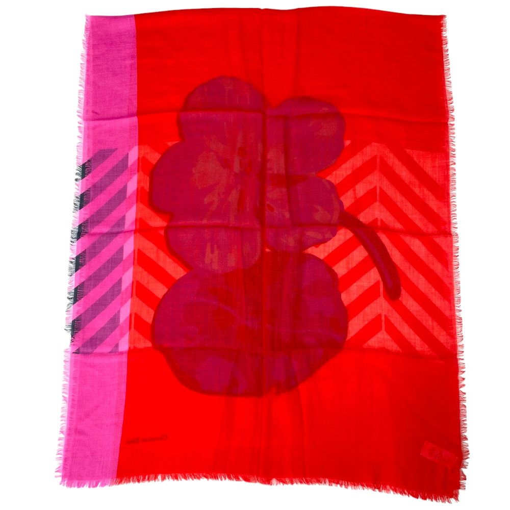Dior Scarf Shawl Large Flower Red Cashmere Coordination Arrangement Neck Cover — view 5
