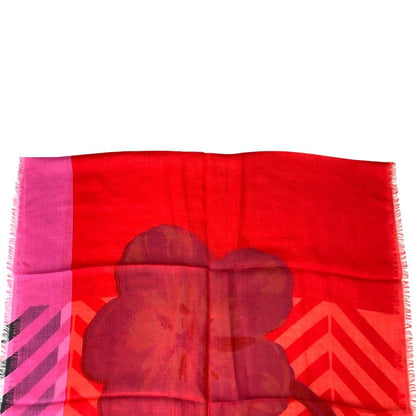 Dior Scarf Shawl Large Flower Red Cashmere Coordination Arrangement Neck Cover — view 6