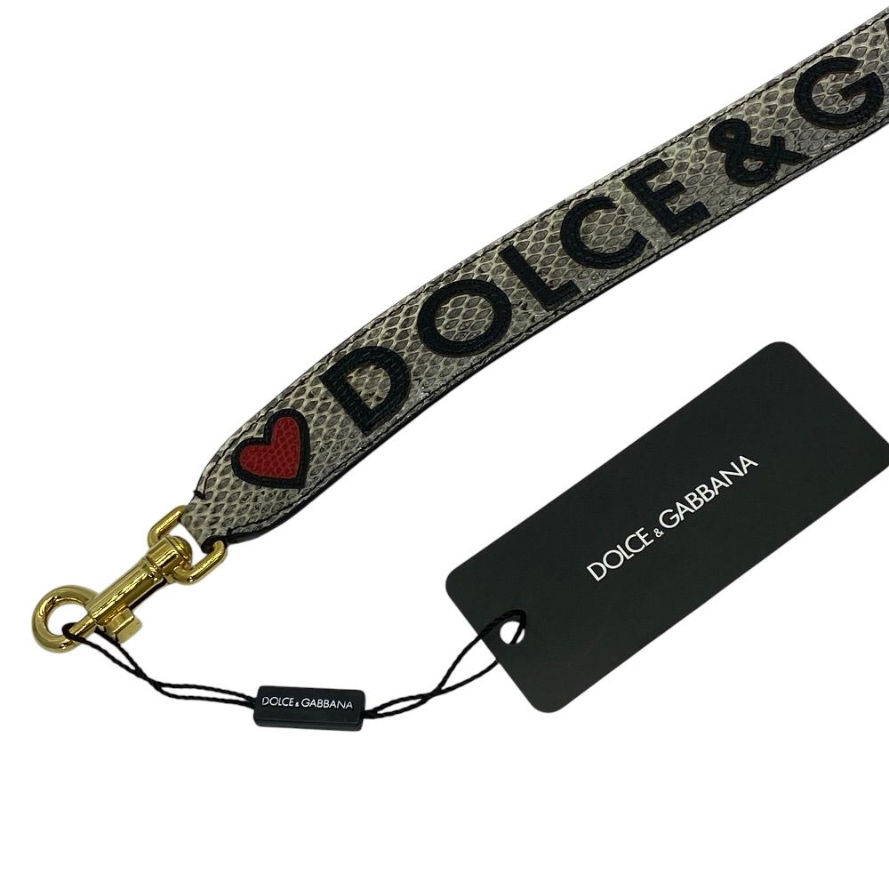 Dolce & Gabbana Bag Strap Gray Gold Heart Logo & Replacement Customized — view 5
