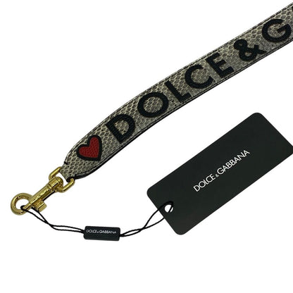 Dolce & Gabbana Bag Strap Gray Gold Heart Logo & Replacement Customized — view 5