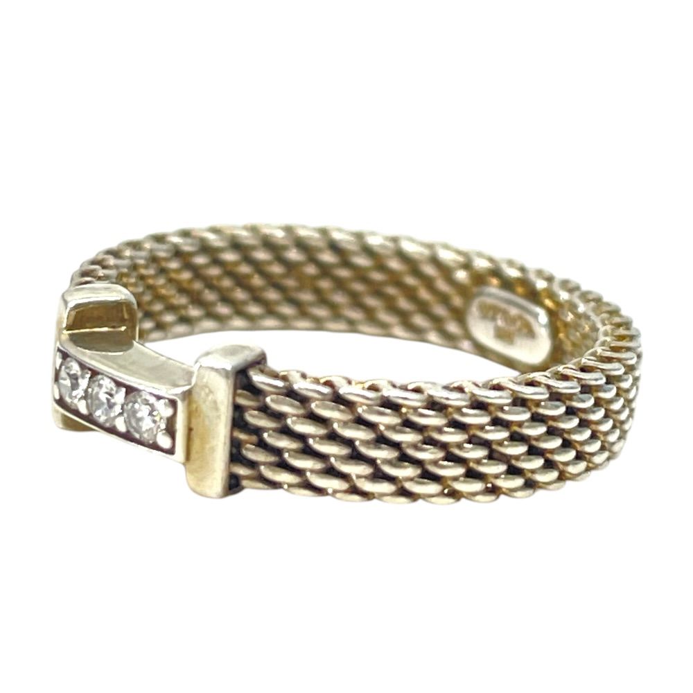 Tiffany & Co Somerset Mesh Ring Silver Diamond — view 7