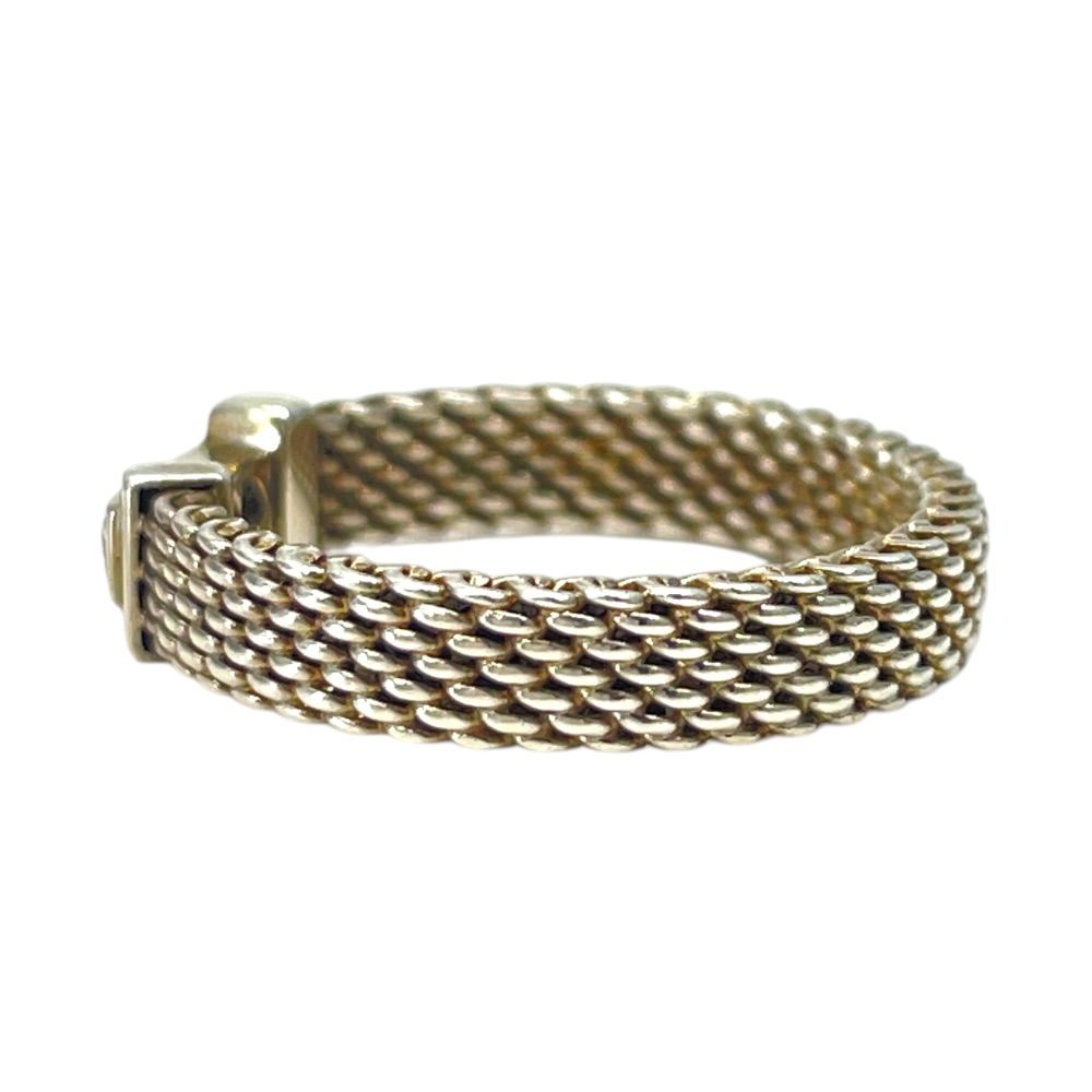 Tiffany & Co Somerset Mesh Ring Silver Diamond — view 4