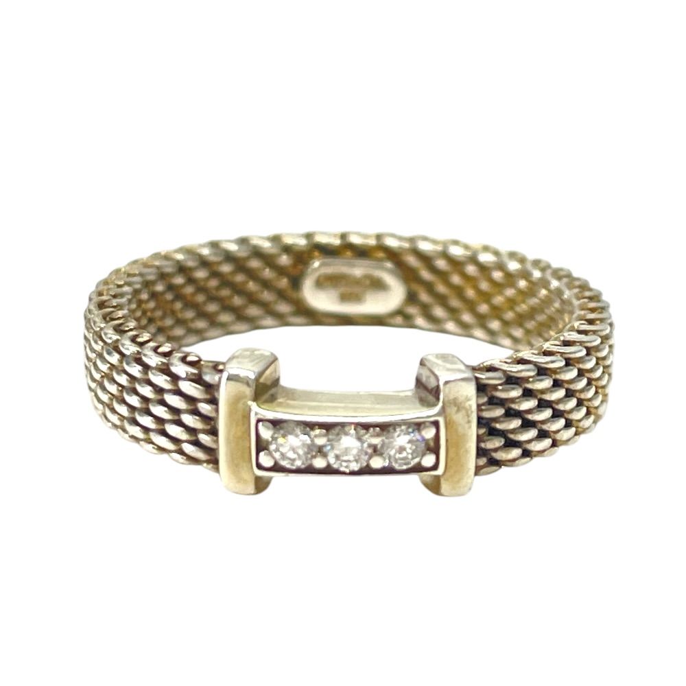 Tiffany & Co Somerset Mesh Ring Silver Diamond