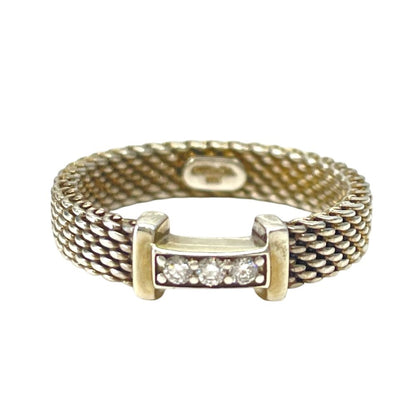 Tiffany & Co Somerset Mesh Ring Silver Diamond
