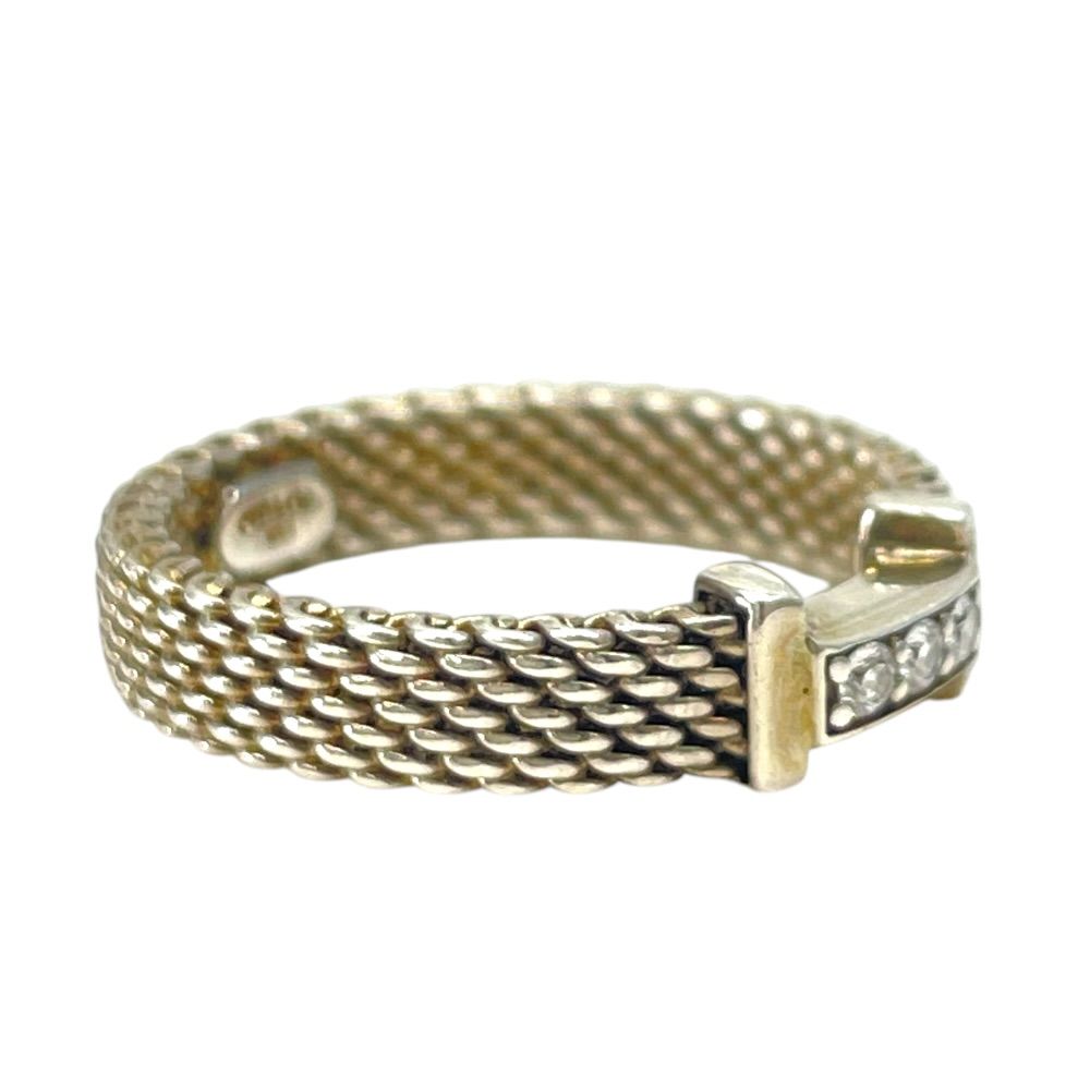 Tiffany & Co Somerset Mesh Ring Silver Diamond — view 8