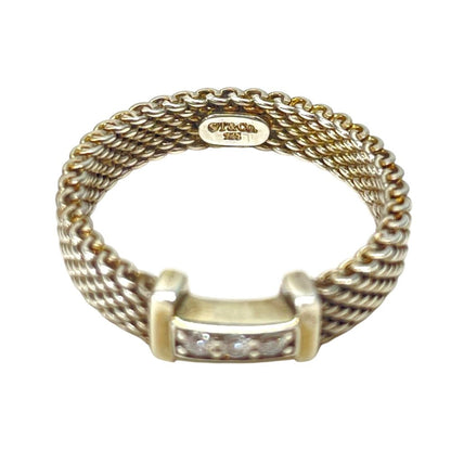 Tiffany & Co Somerset Mesh Ring Silver Diamond — view 5