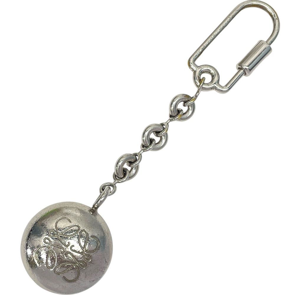 Loewe Pebble Key Holder Key Sling Bag Charm Metal Silver Simple Daily Use