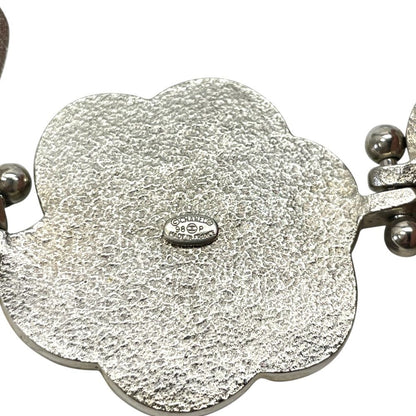 Chanel Camellia Choker Necklace Silver Simple Daily Use — view 9