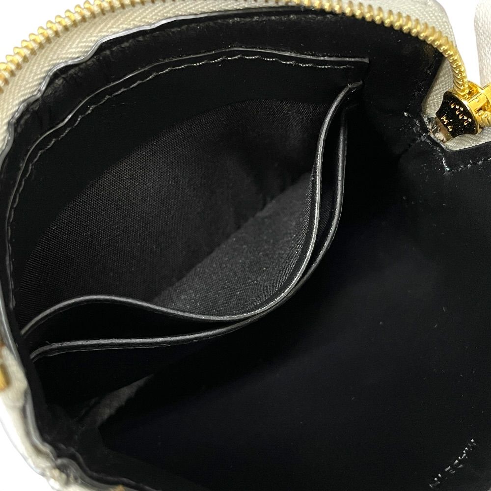 Celine C Charm Coin Purse Card Case Mini Pouch Quilted Leather Silver Simple — view 7