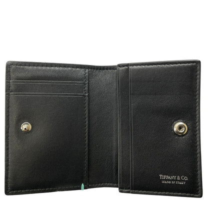 Tiffany & Co Vertical Fold Card Case Business Holder Regular Era Bifold Leather — view 6