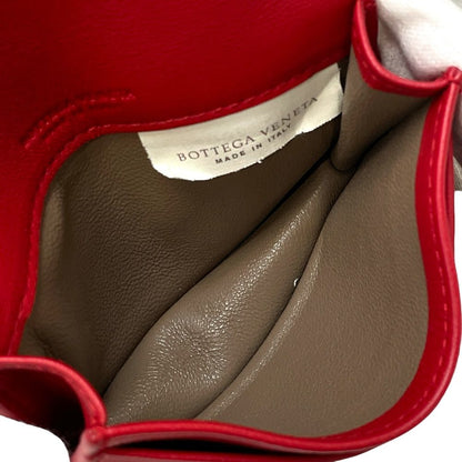 Bottega Veneta Intrecciato Studs Card Case Business Holder Bifold Leather Red — view 8