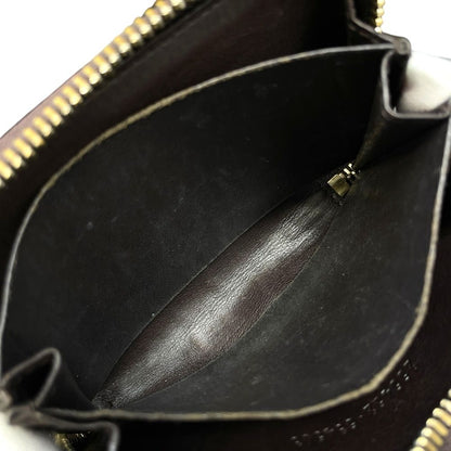 Gucci Guccissima Coin Purse Card Case Zip Around GG Logo Leather Dark Brown — view 9