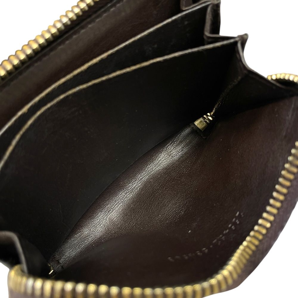 Gucci Guccissima Coin Purse Card Case Zip Around GG Logo Leather Dark Brown — view 8
