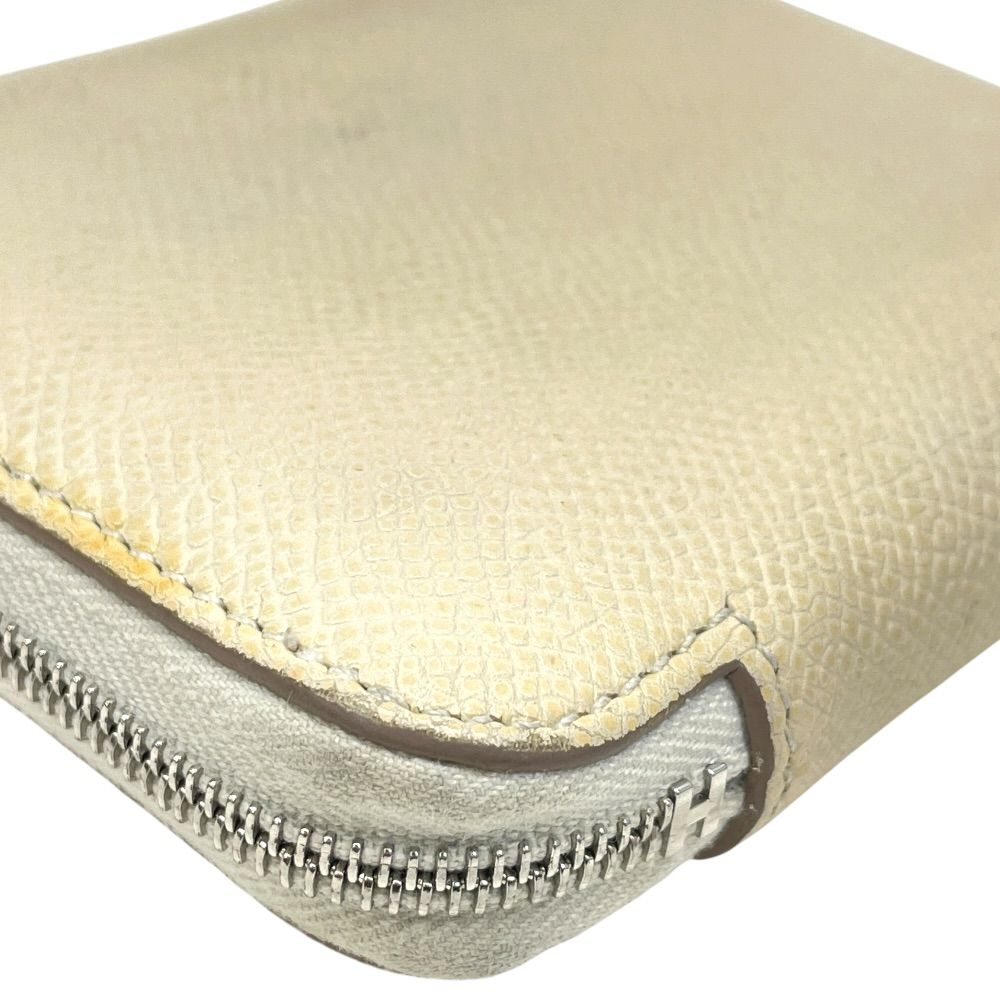 Hermes Azap Silk in Compact Coin Purse Card Case Epsom Ivory White Simple Daily — view 4