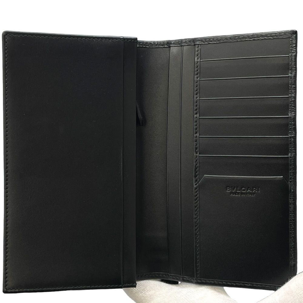 Bvlgari Serpenti Scalierman Bifold Wallet Leather Black Simple Daily Use — view 5