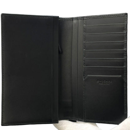 Bvlgari Serpenti Scalierman Bifold Wallet Leather Black Simple Daily Use — view 5