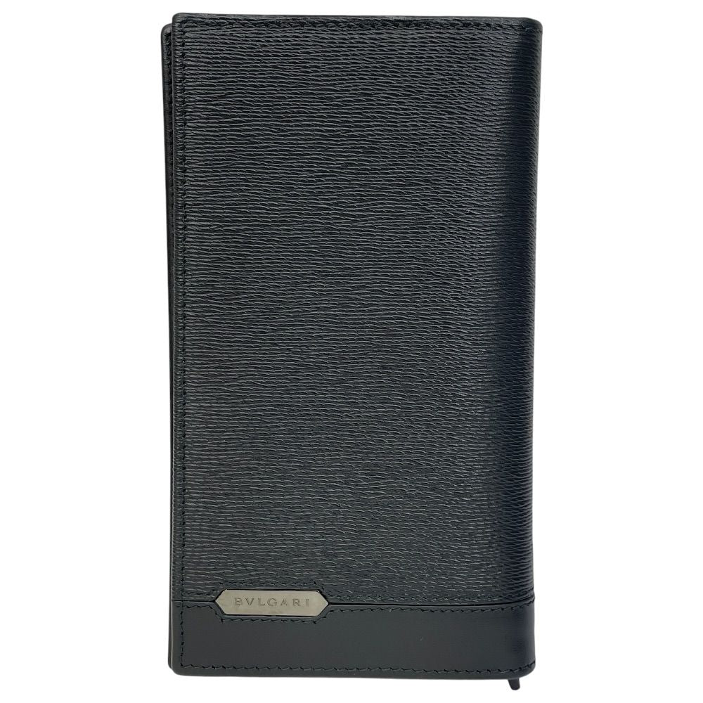 Bvlgari Serpenti Scalierman Bifold Wallet Leather Black Simple Daily Use