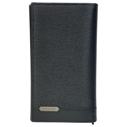 Bvlgari Serpenti Scalierman Bifold Wallet Leather Black Simple Daily Use