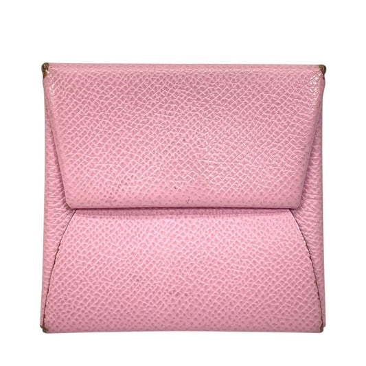 Hermes Bastia Coin Purse Leather Pink