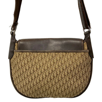 Dior Shoulder Bag Street Chic Logo Glam Beige Dark Brown Leather — view 3
