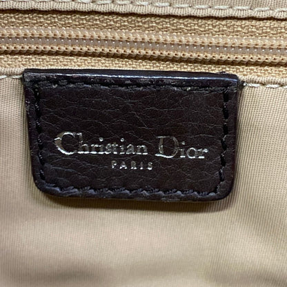 Dior Shoulder Bag Street Chic Logo Glam Beige Dark Brown Leather — view 8