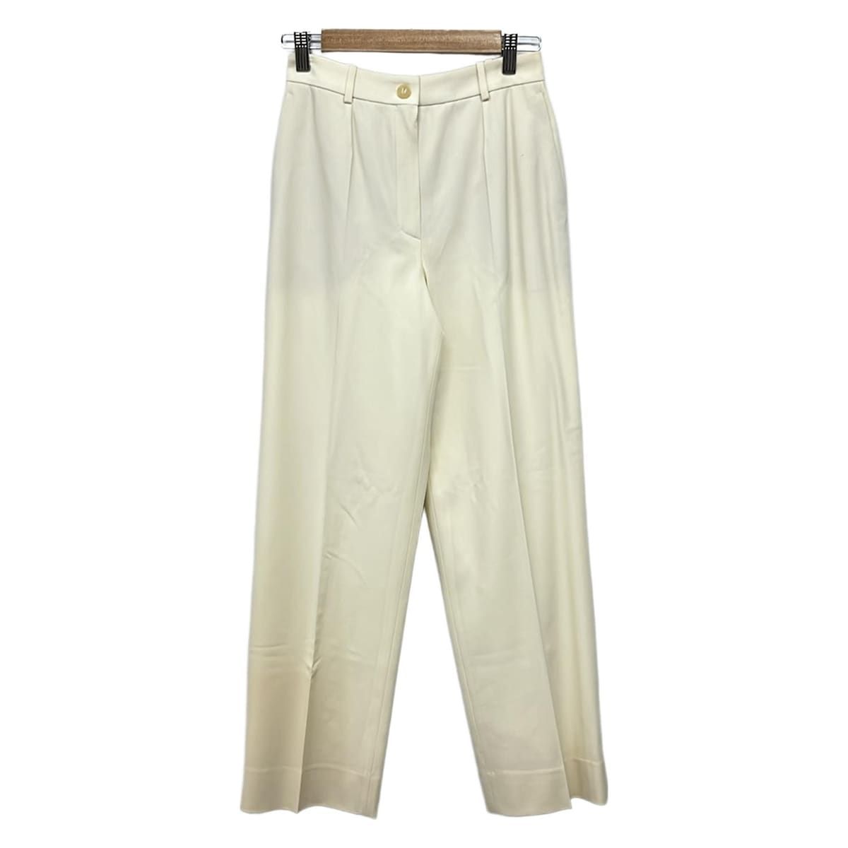 Hermes Pants 34 S Ivory Full Length Wool