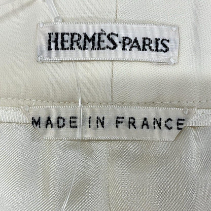 Hermes Pants 34 S Ivory Full Length Wool — view 3