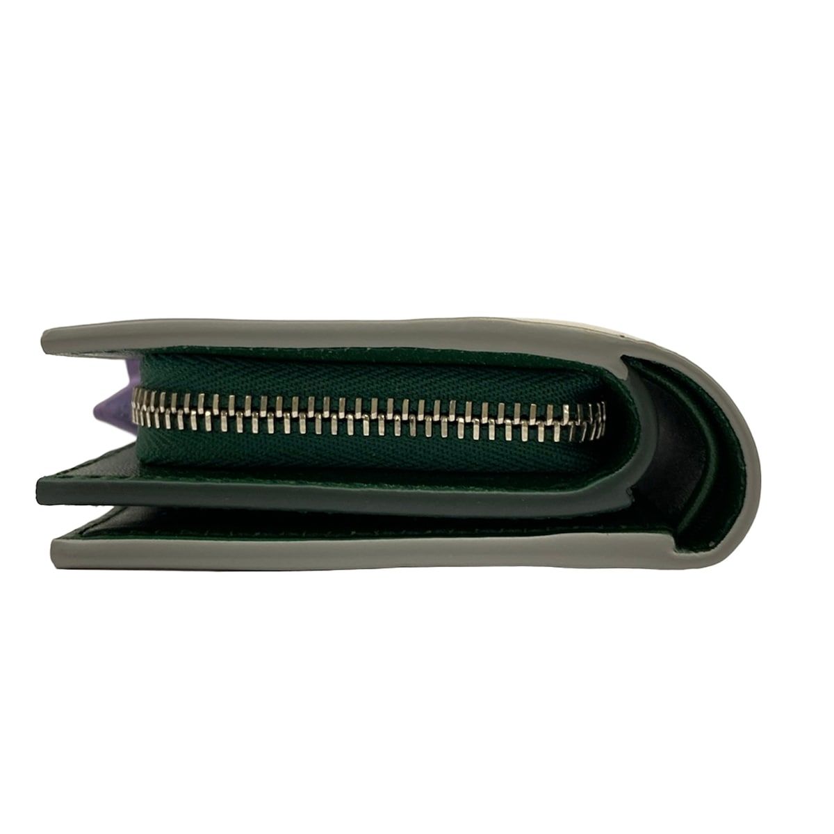 Gucci Bifold Wallet Yuko Higuchi Light Gray Dark Green Multi Embossed L-shaped — view 9