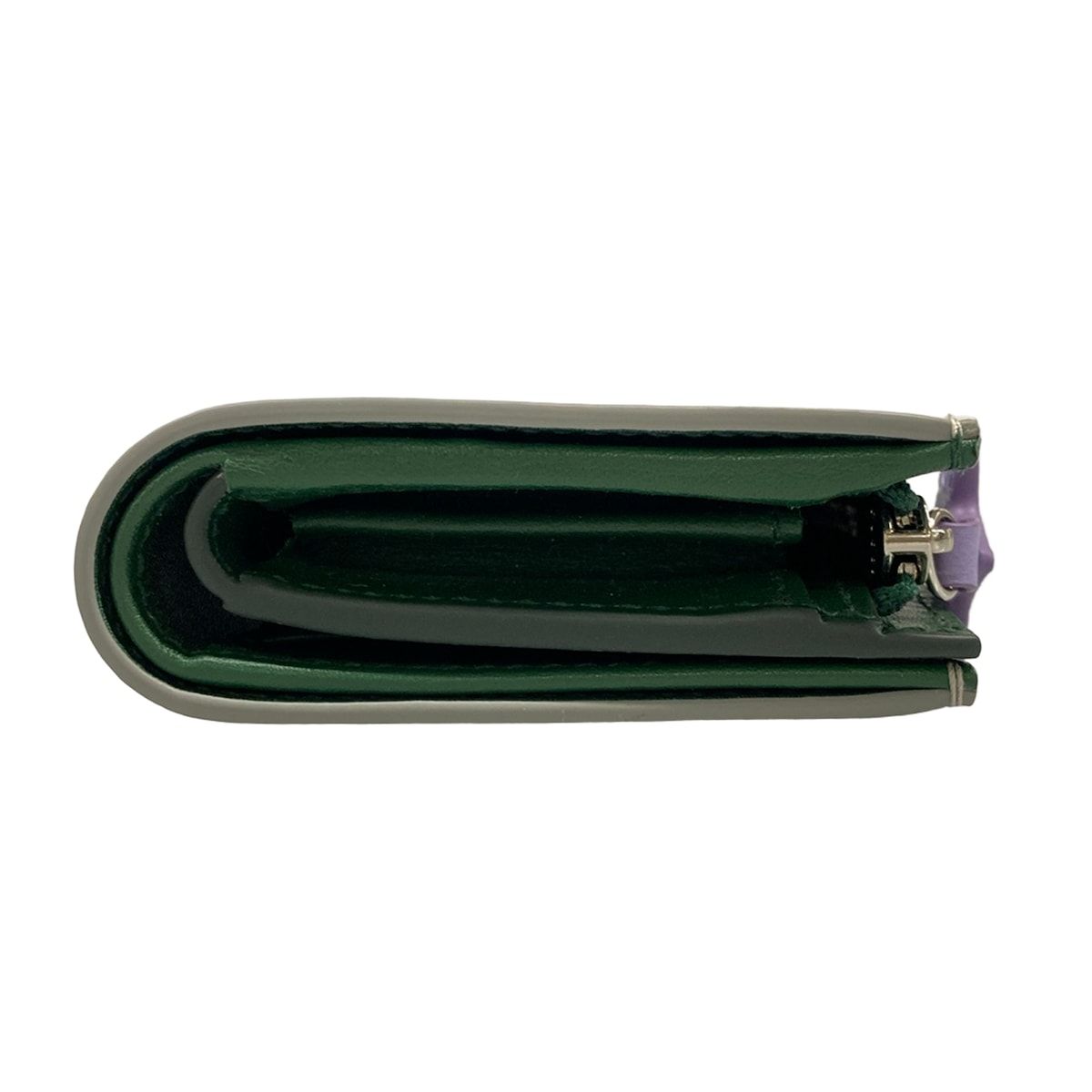 Gucci Bifold Wallet Yuko Higuchi Light Gray Dark Green Multi Embossed L-shaped — view 8