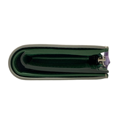 Gucci Bifold Wallet Yuko Higuchi Light Gray Dark Green Multi Embossed L-shaped — view 8
