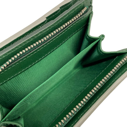 Gucci Bifold Wallet Yuko Higuchi Light Gray Dark Green Multi Embossed L-shaped — view 4