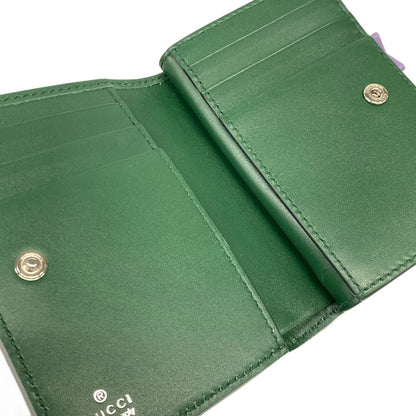 Gucci Bifold Wallet Yuko Higuchi Light Gray Dark Green Multi Embossed L-shaped — view 3